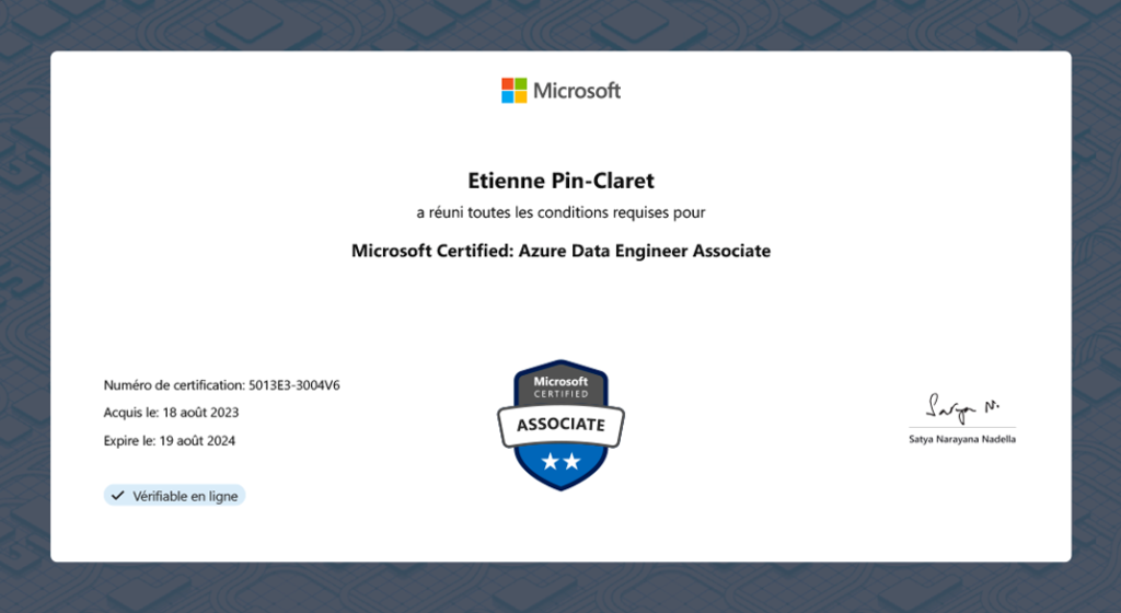 Azure Data Engineer : Associate certfication